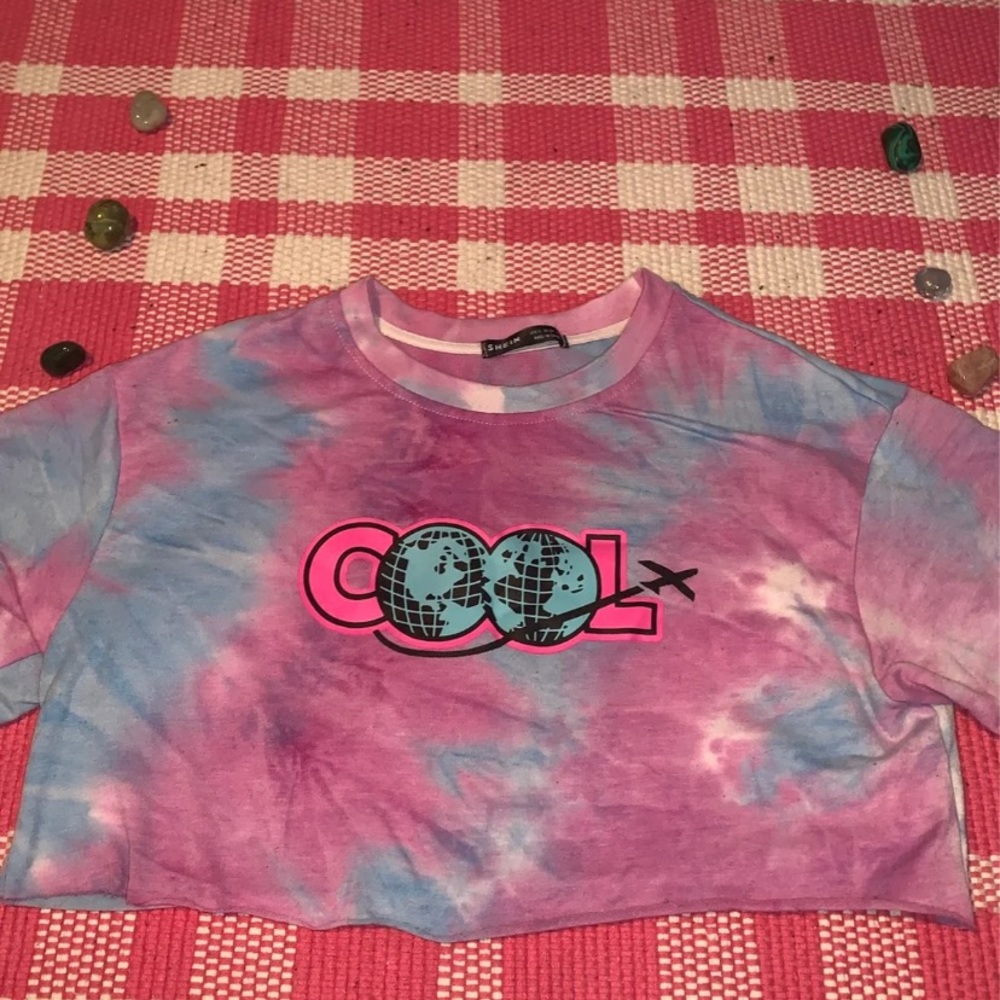 Tie dye cropped tee shirt